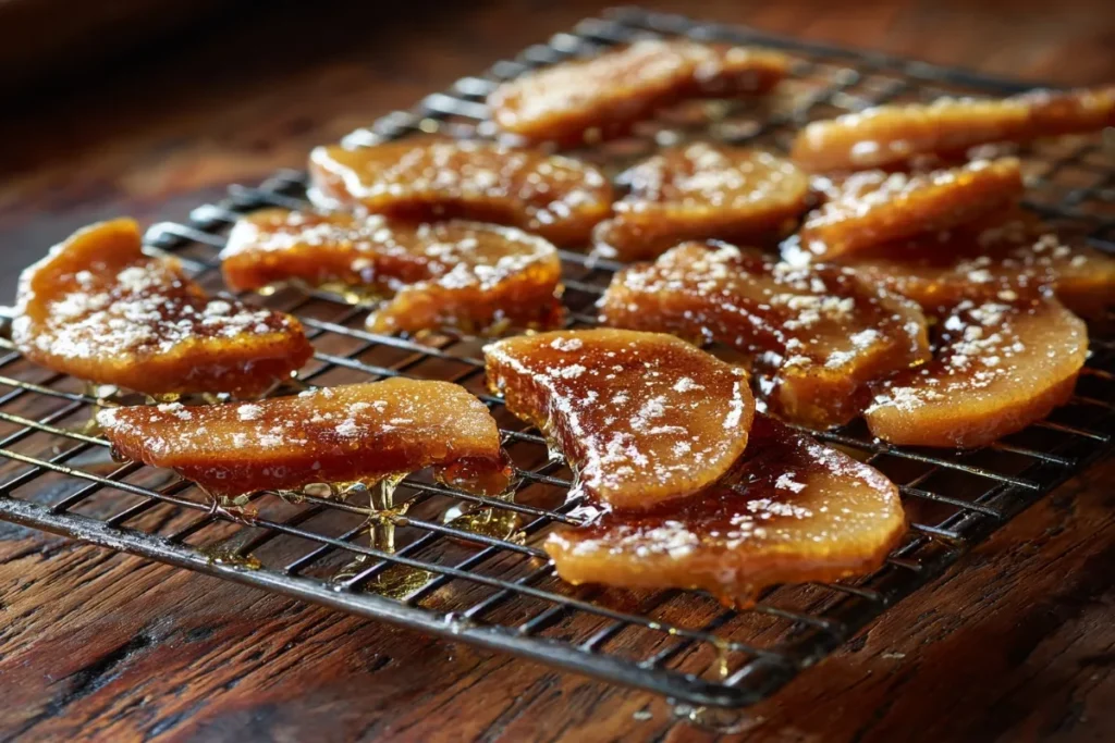 Crystallized ginger chunks served with tea