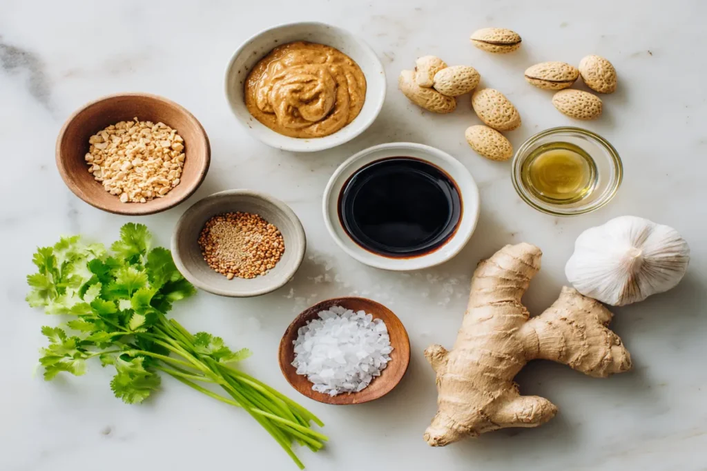 Peanut ginger bowl with avocado and edamame
