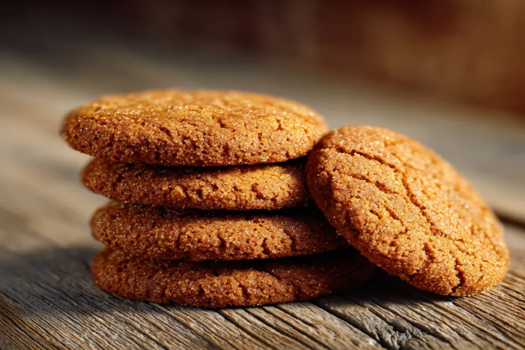 Norwegian ginger nut cookies Ingefærnotter on table