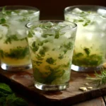 Three seasonal ginger tea drinks displayed together