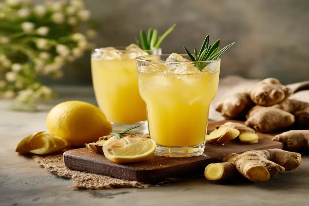 Functional ginger drink with lemon and chicory root
