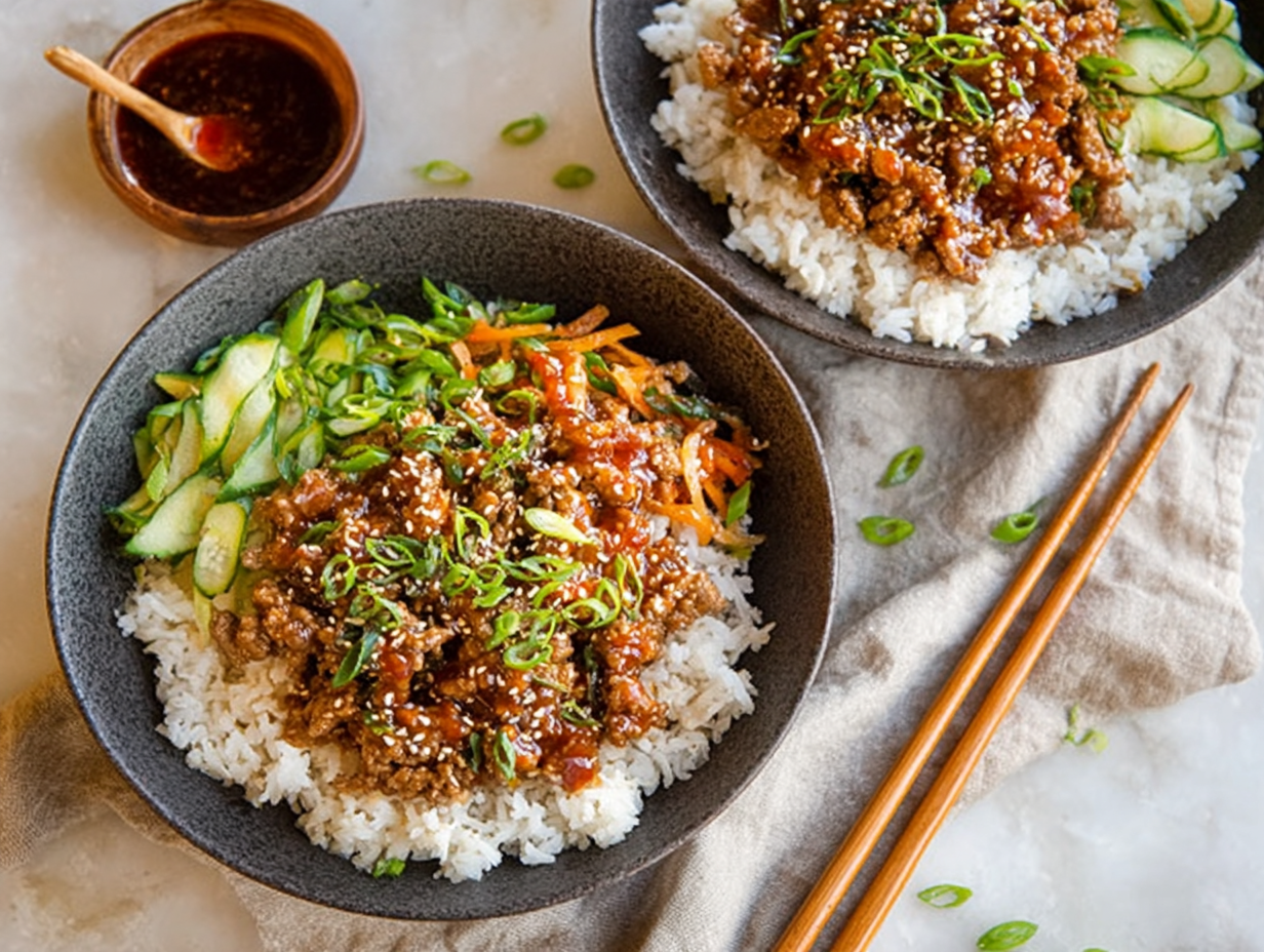 Healthy Ground Turkey Teriyaki Rice Bowl