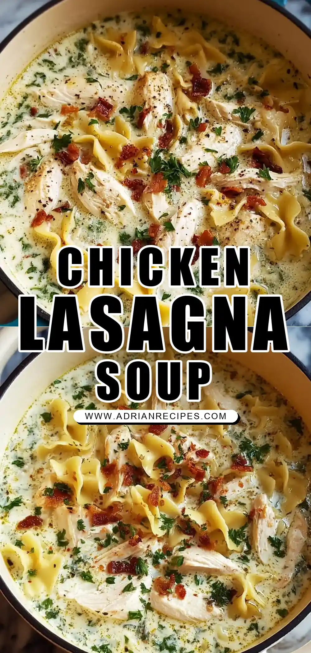 White Chicken Lasagna Soup