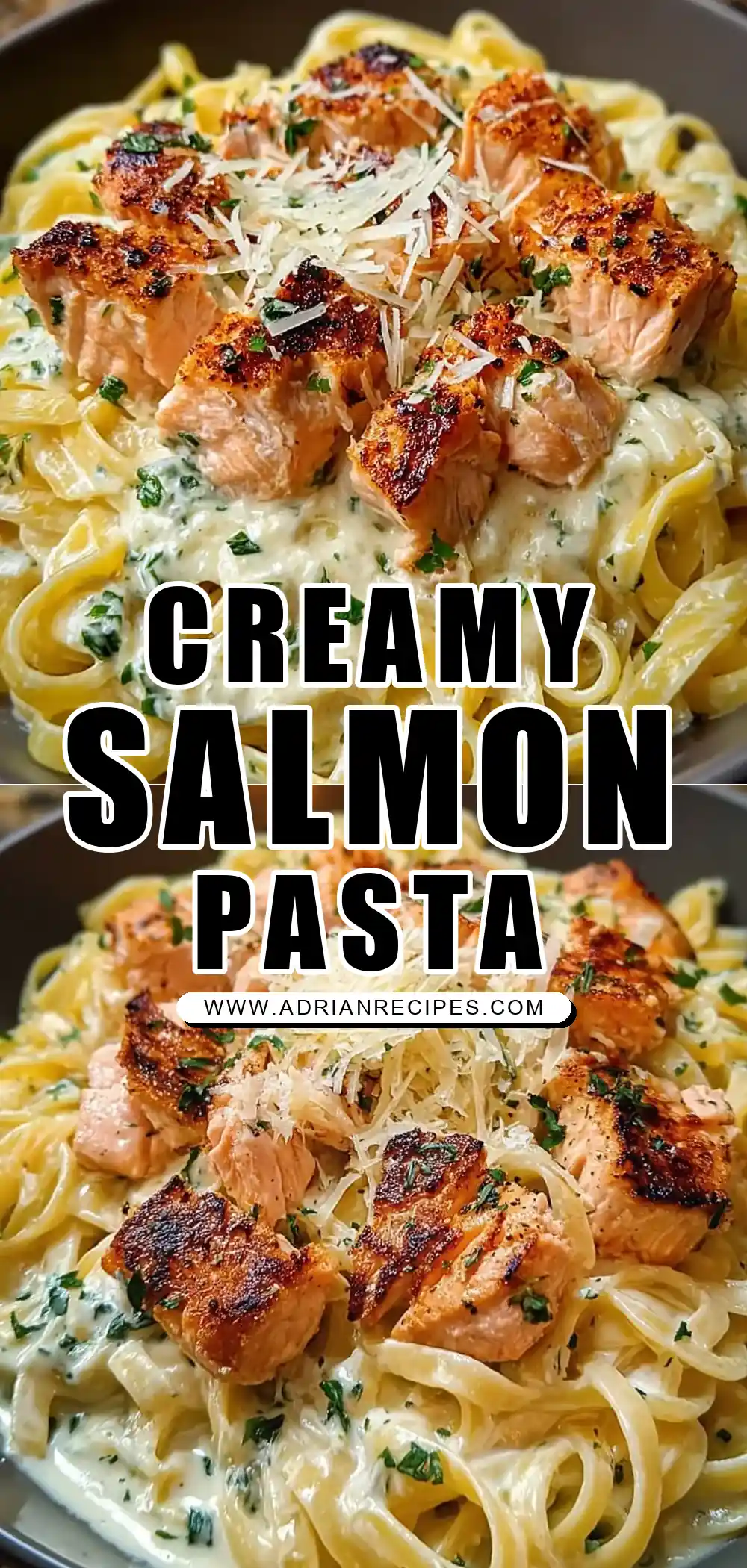 Creamy Air-Fried Salmon Pasta