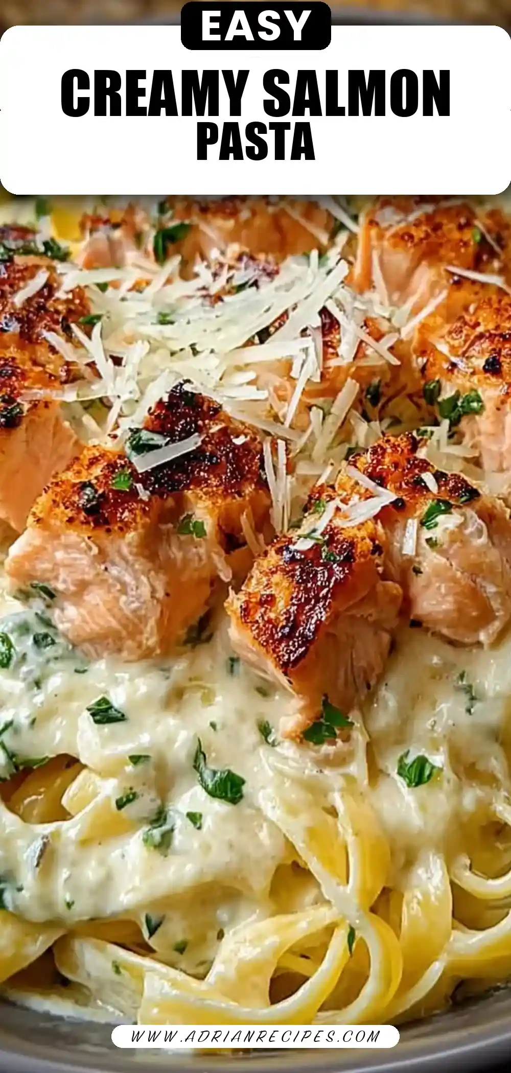 Creamy Air-Fried Salmon Pasta