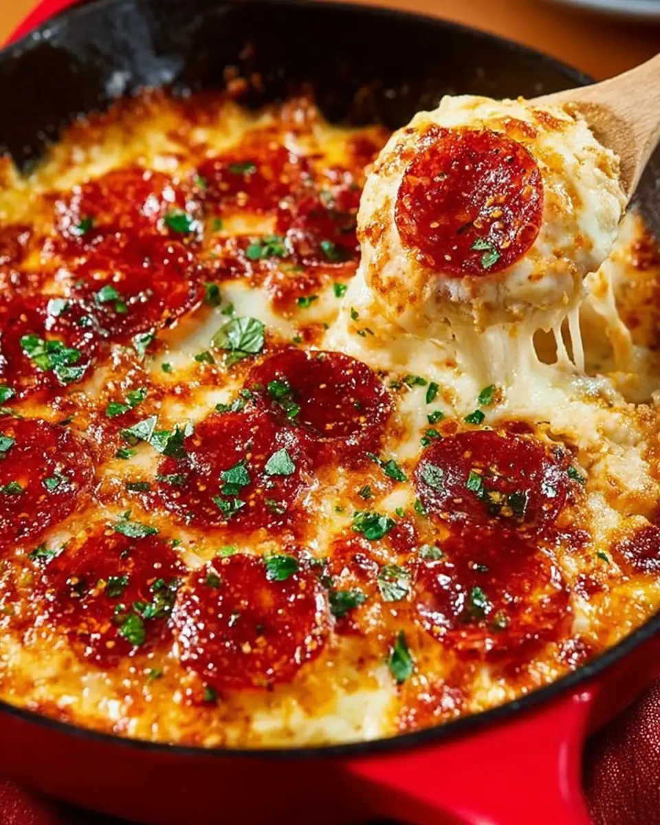 A delicious plate of Cheesy Pizza Dip