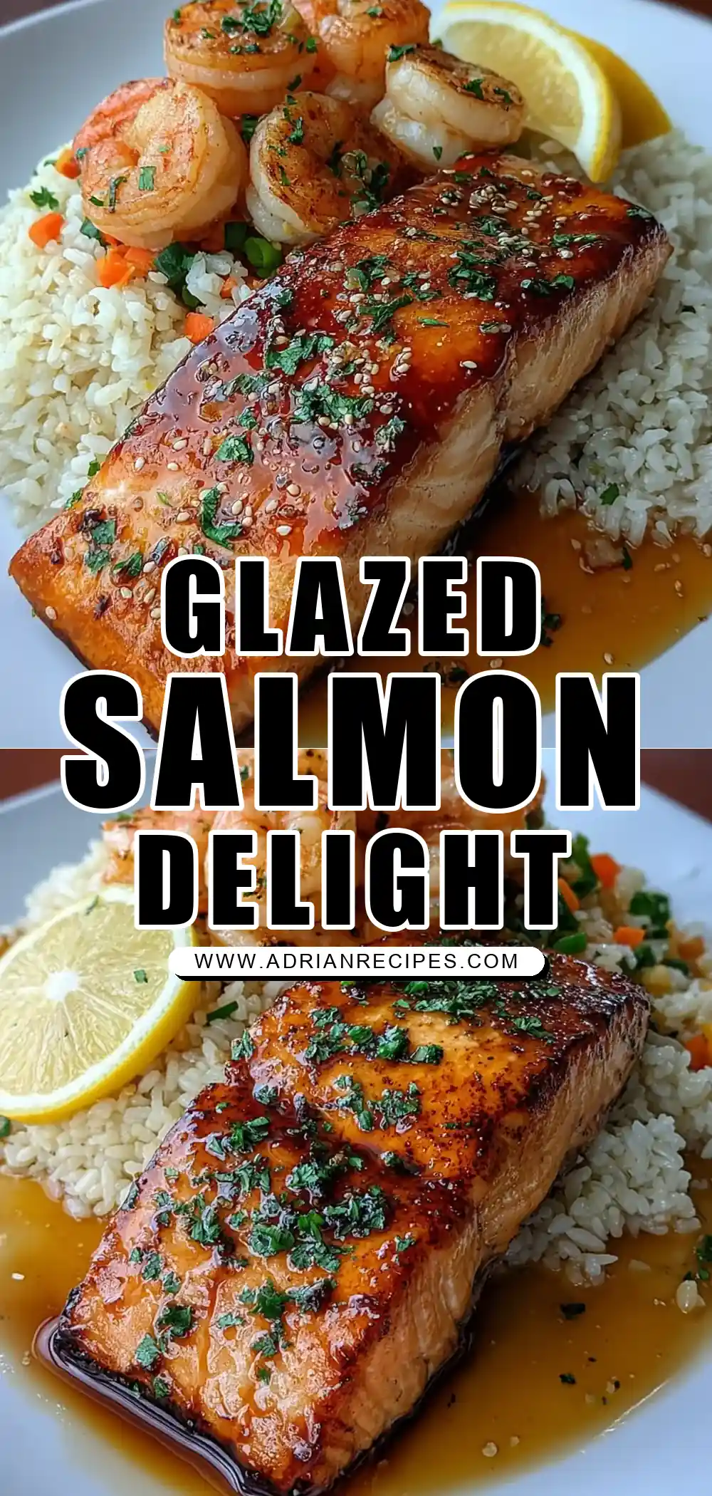 Honey Garlic Glazed Salmon with Shrimp & Veggie Fried Rice