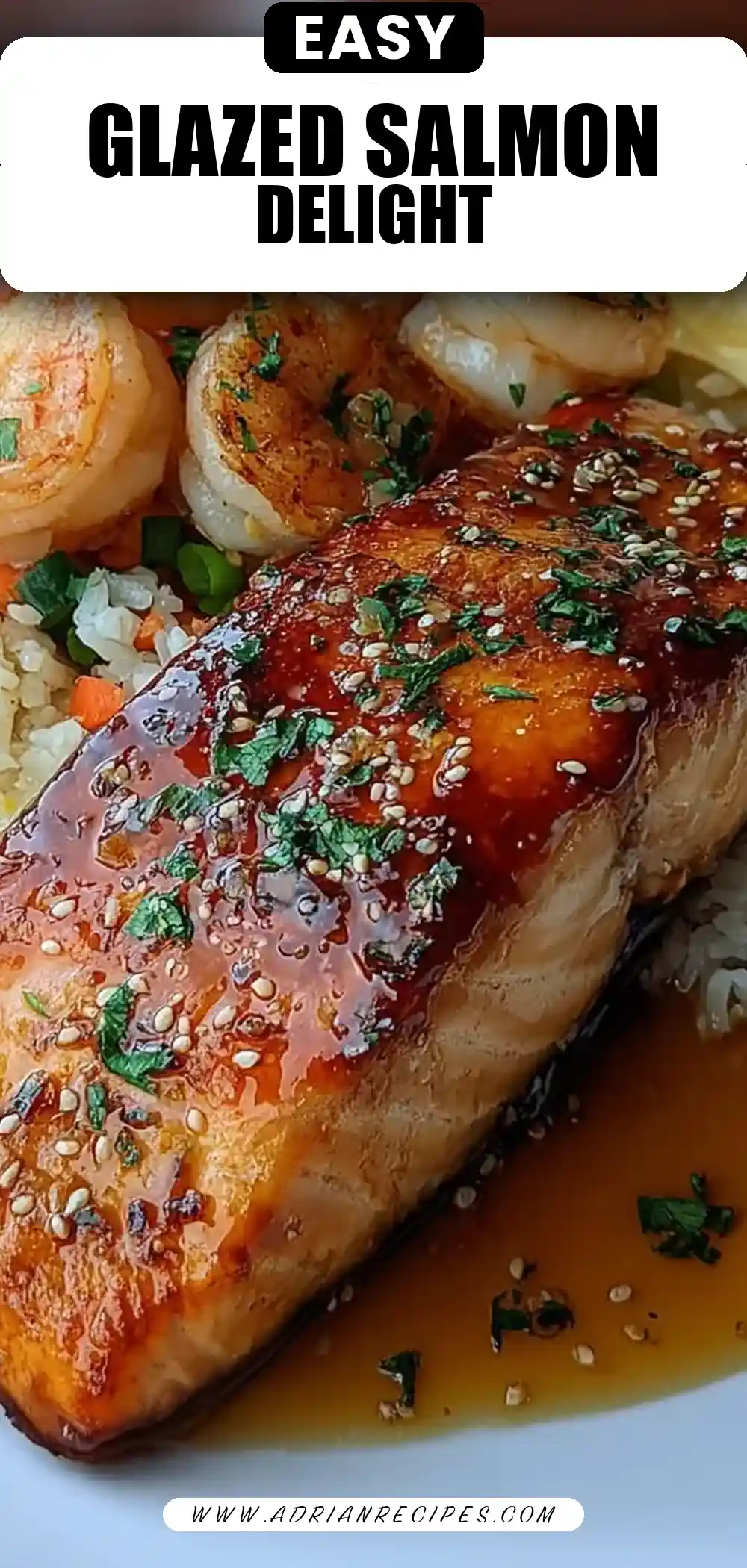 Honey Garlic Glazed Salmon with Shrimp & Veggie Fried Rice