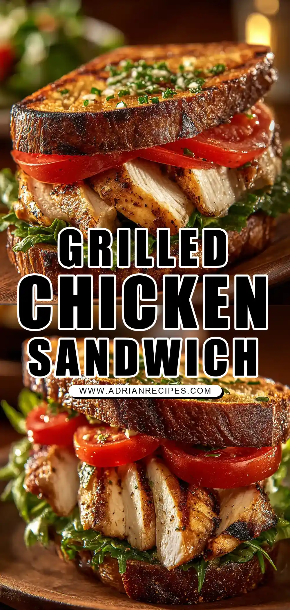Garlic Butter, Lettuce, Tomato & Grilled Chicken Sandwich
