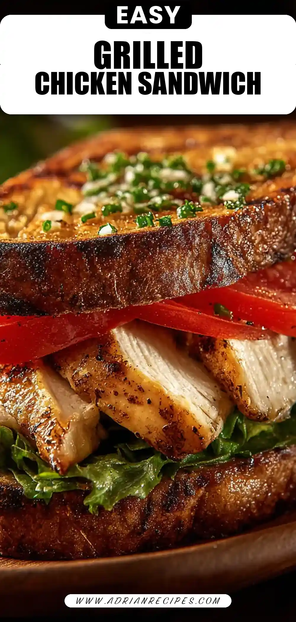 Garlic Butter, Lettuce, Tomato & Grilled Chicken Sandwich