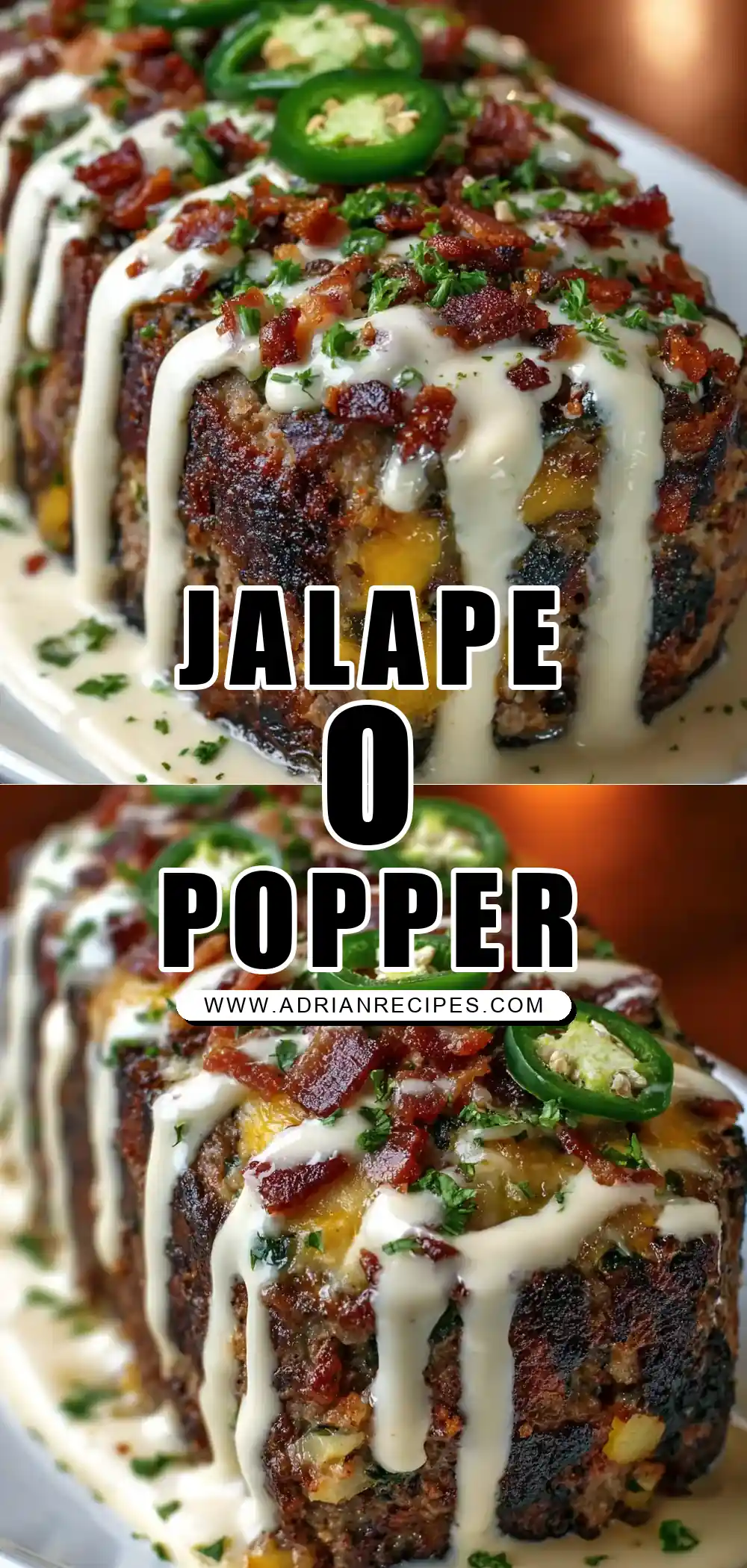 Smoky Jalapeño Popper Meatloaf with Ranch Drizzle
