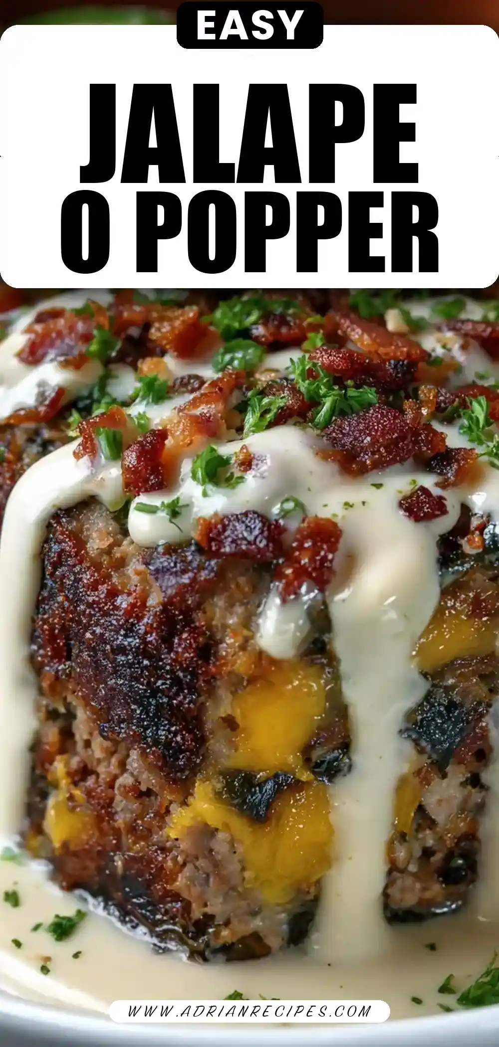 Smoky Jalapeño Popper Meatloaf with Ranch Drizzle