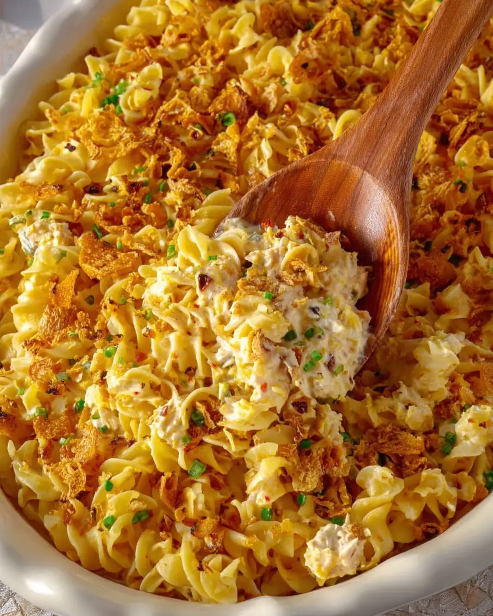 A delicious plate of Old-Fashioned Tuna Noodle Casserole