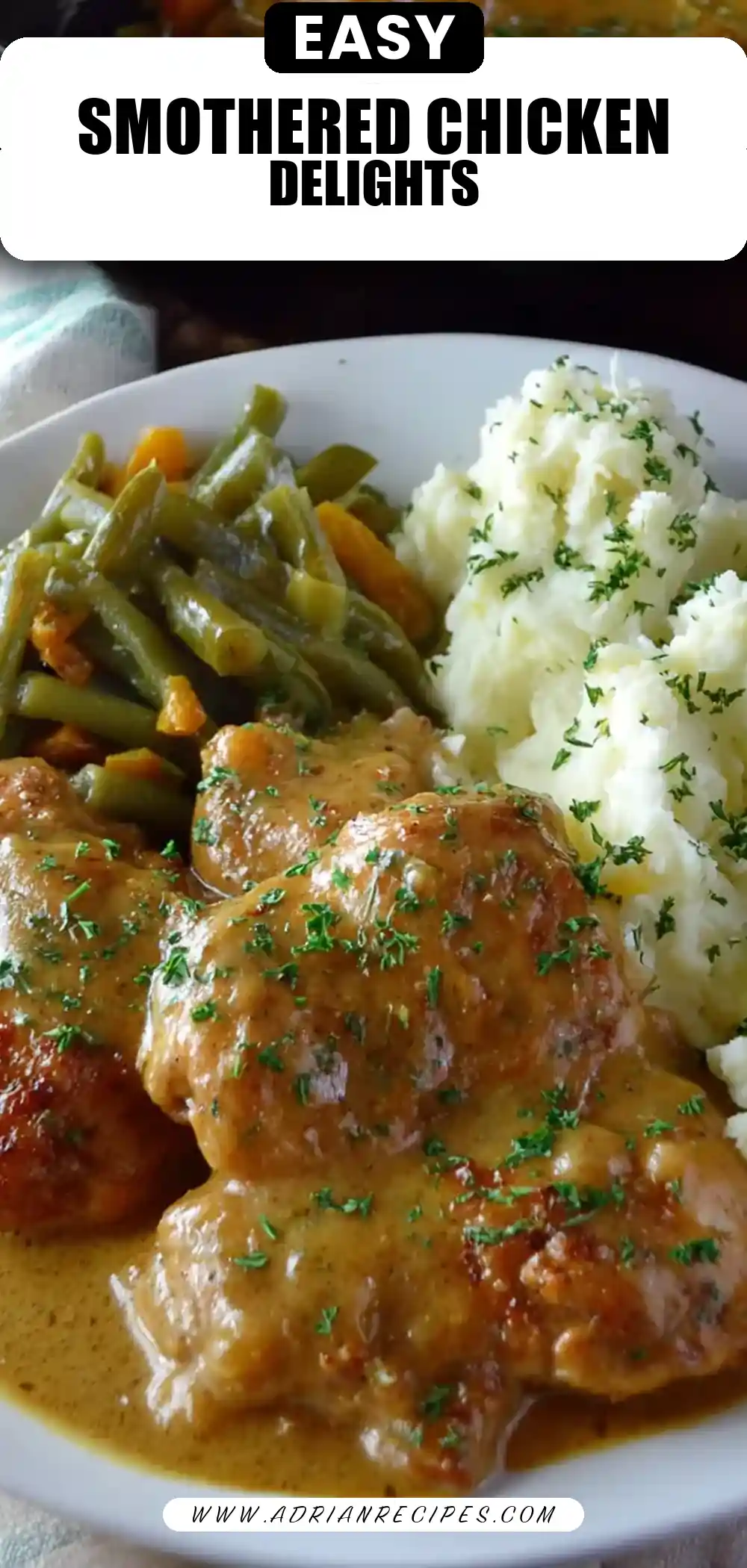 Smothered Chicken with Peppers & Onion Gravy