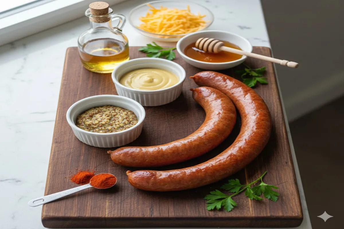 Mustard Hasselback Kielbasa Bites