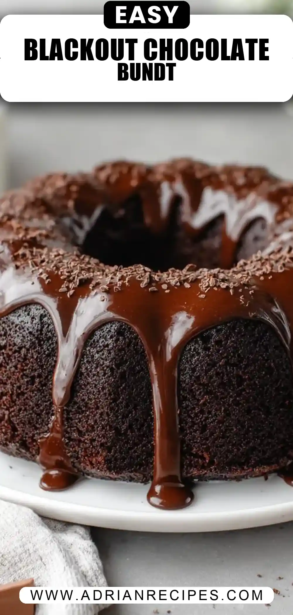 Blackout Chocolate Bundt Cake with Chocolate Ganache Glaze