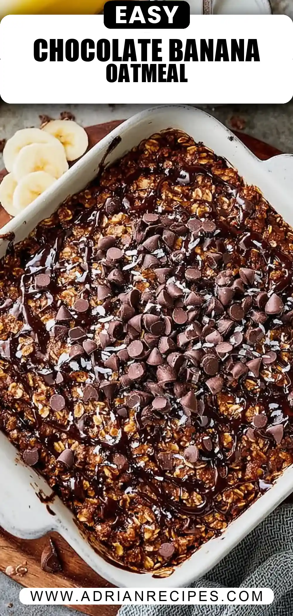 Chocolate Banana Baked Oatmeal