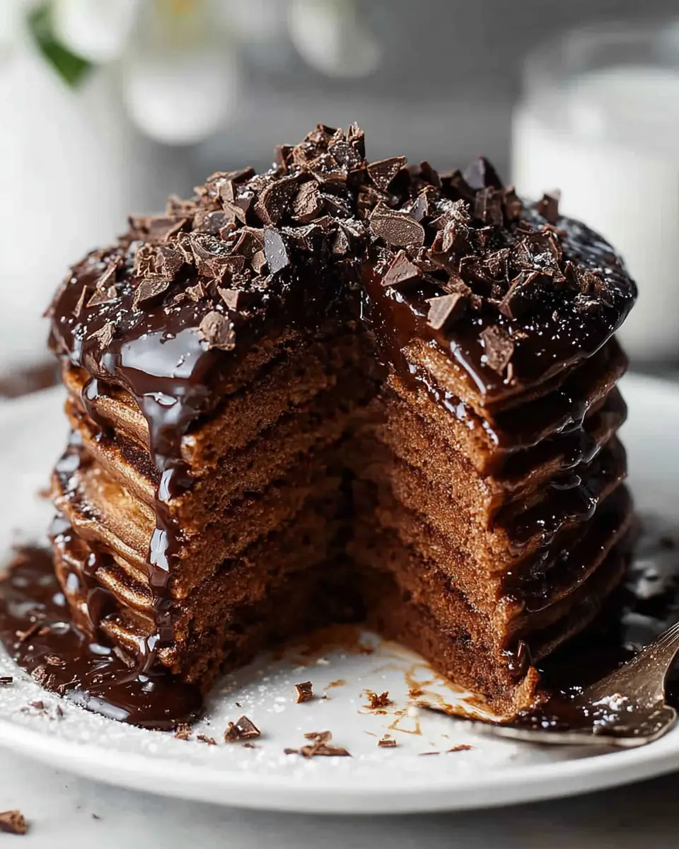 A delicious plate of Chocolate Pancakes