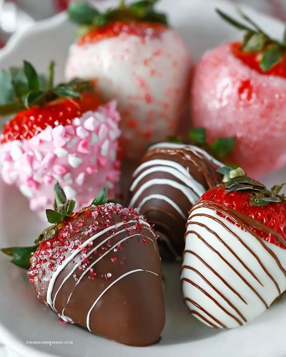 A delicious plate of Easy Chocolate Covered Strawberries