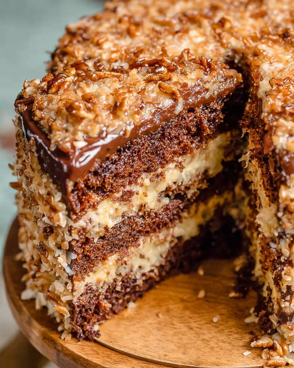 A delicious plate of German Chocolate Cake Recipe