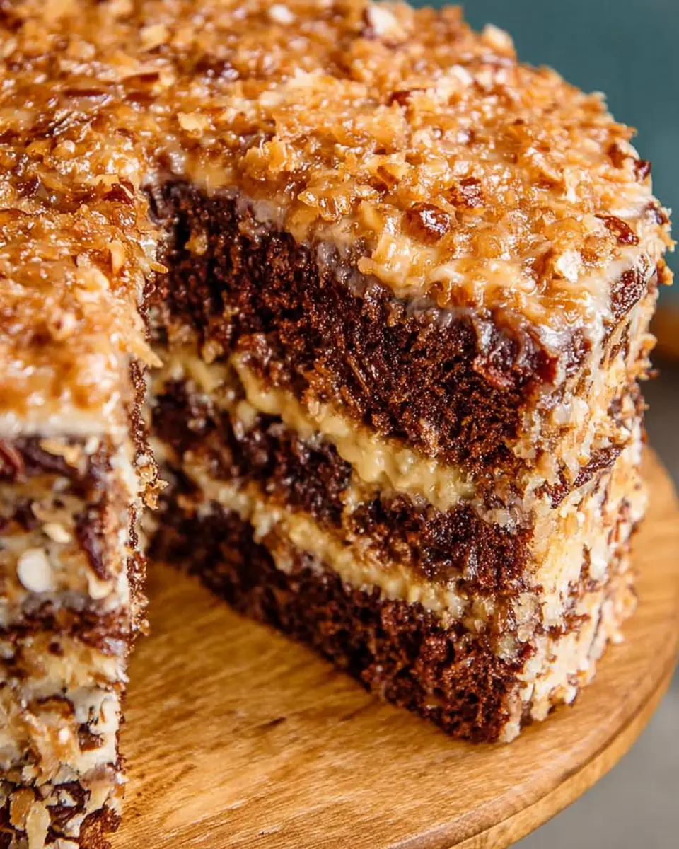 A delicious plate of German Chocolate Cake Recipe