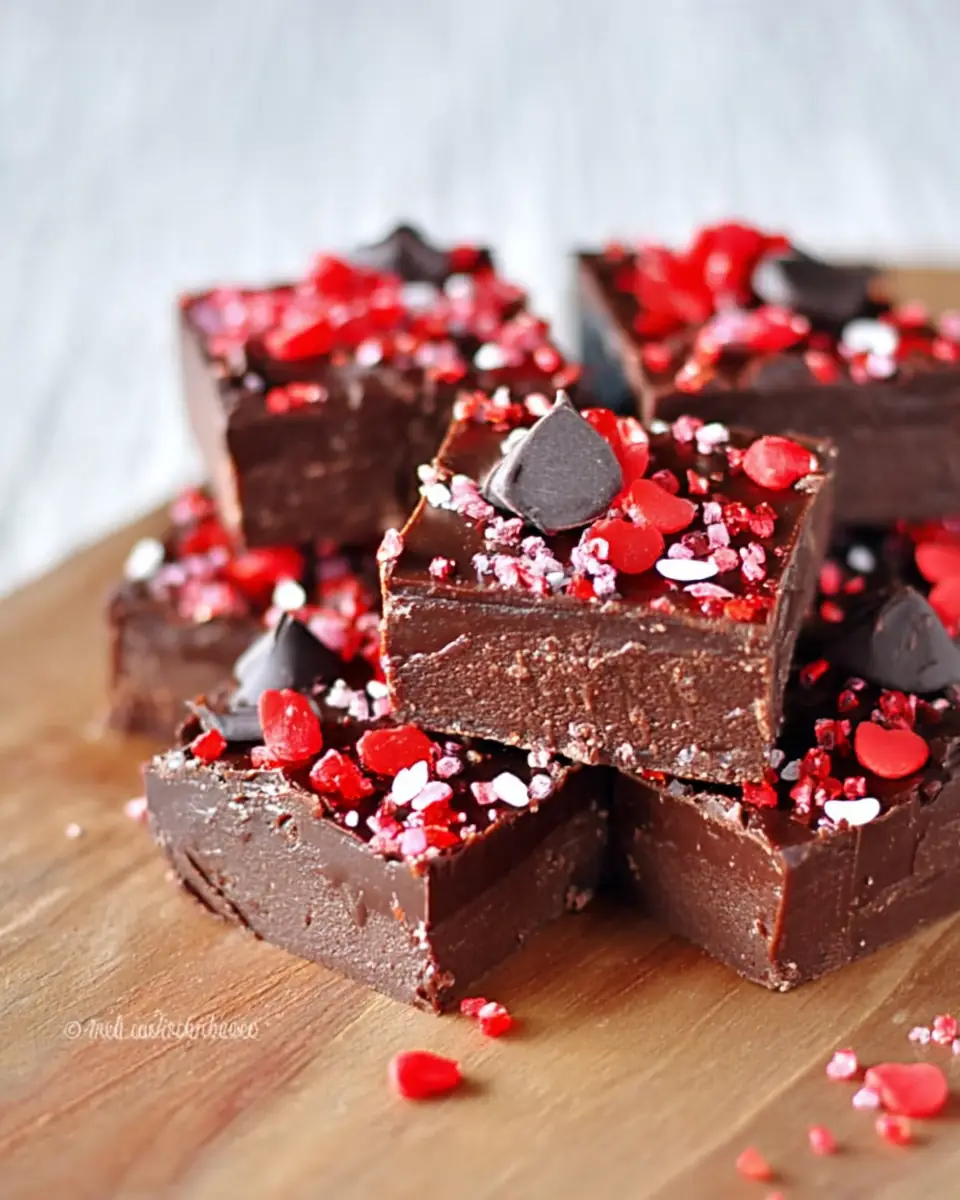 A delicious plate of Red Hot Dark Chocolate Fudge
