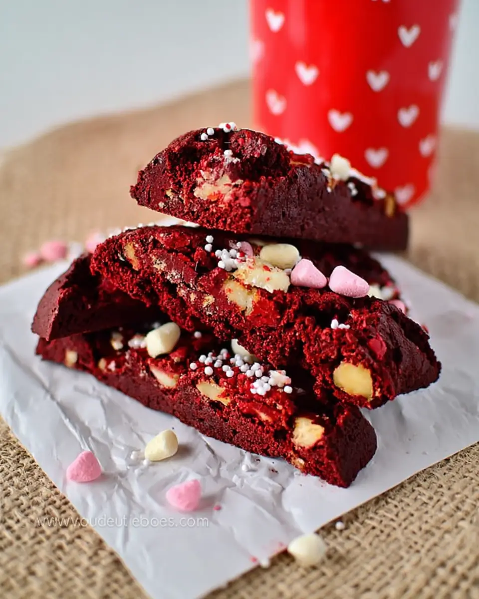 A delicious plate of Red Velvet Biscotti