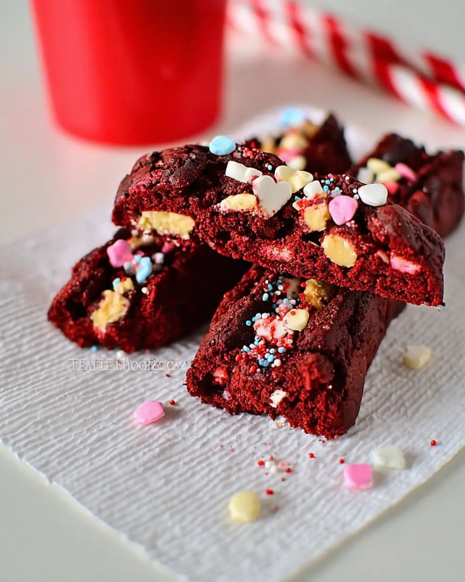 A delicious plate of Red Velvet Biscotti