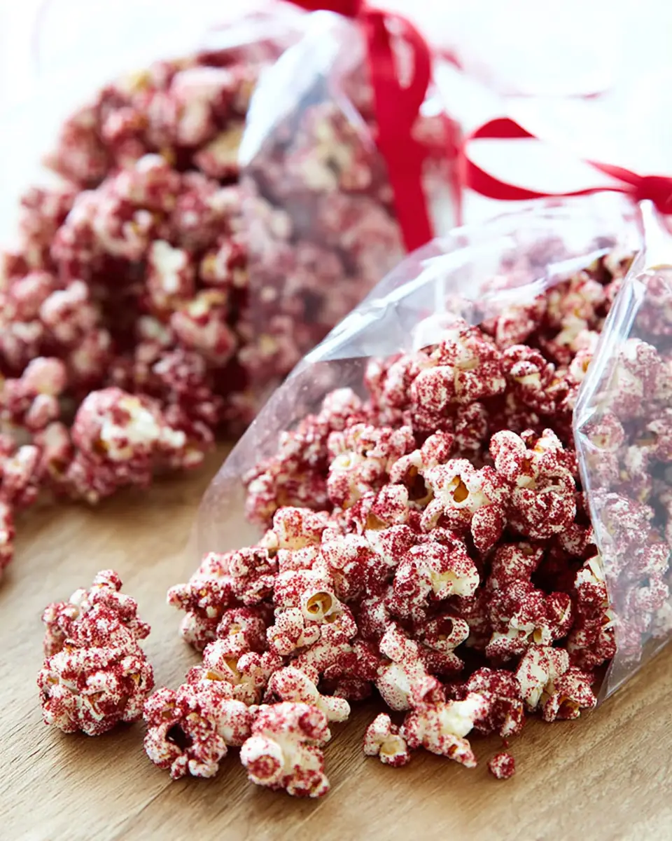 A delicious plate of Red Velvet Popcorn