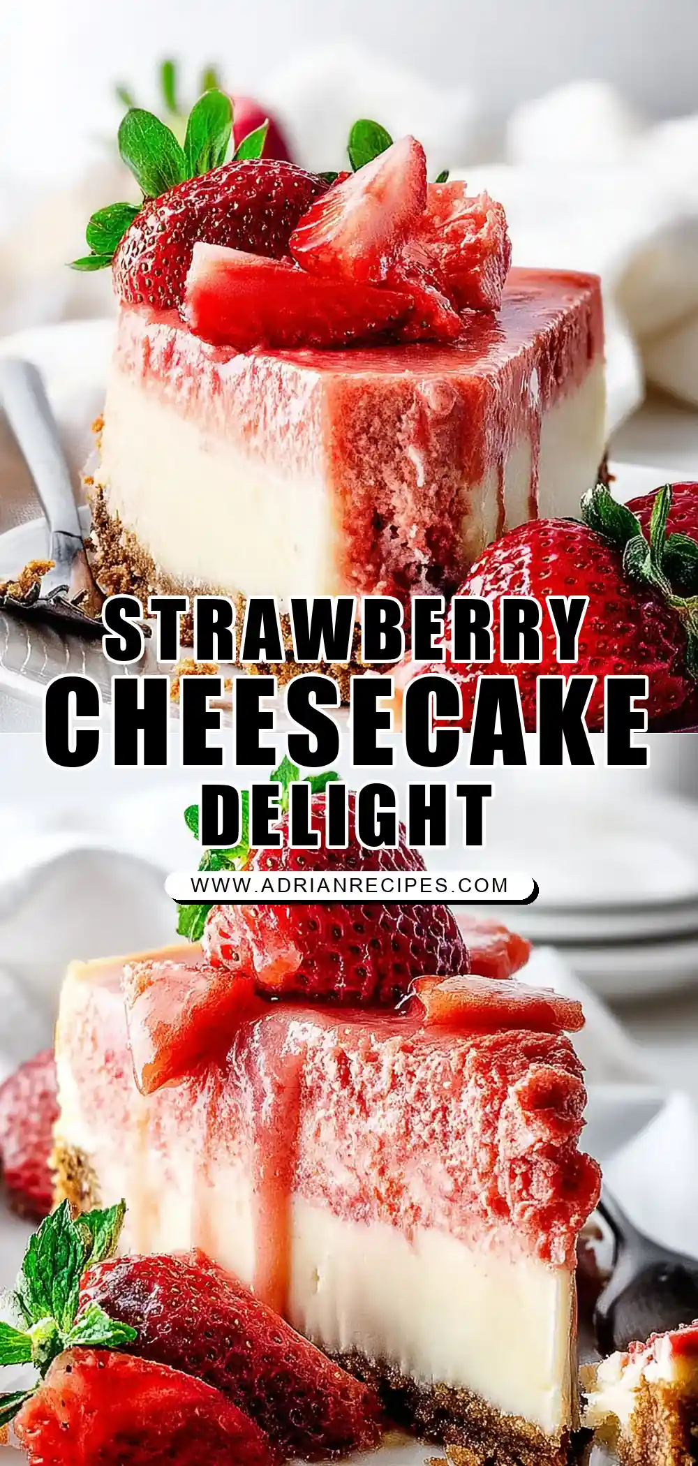 White Chocolate Strawberry Cheesecake