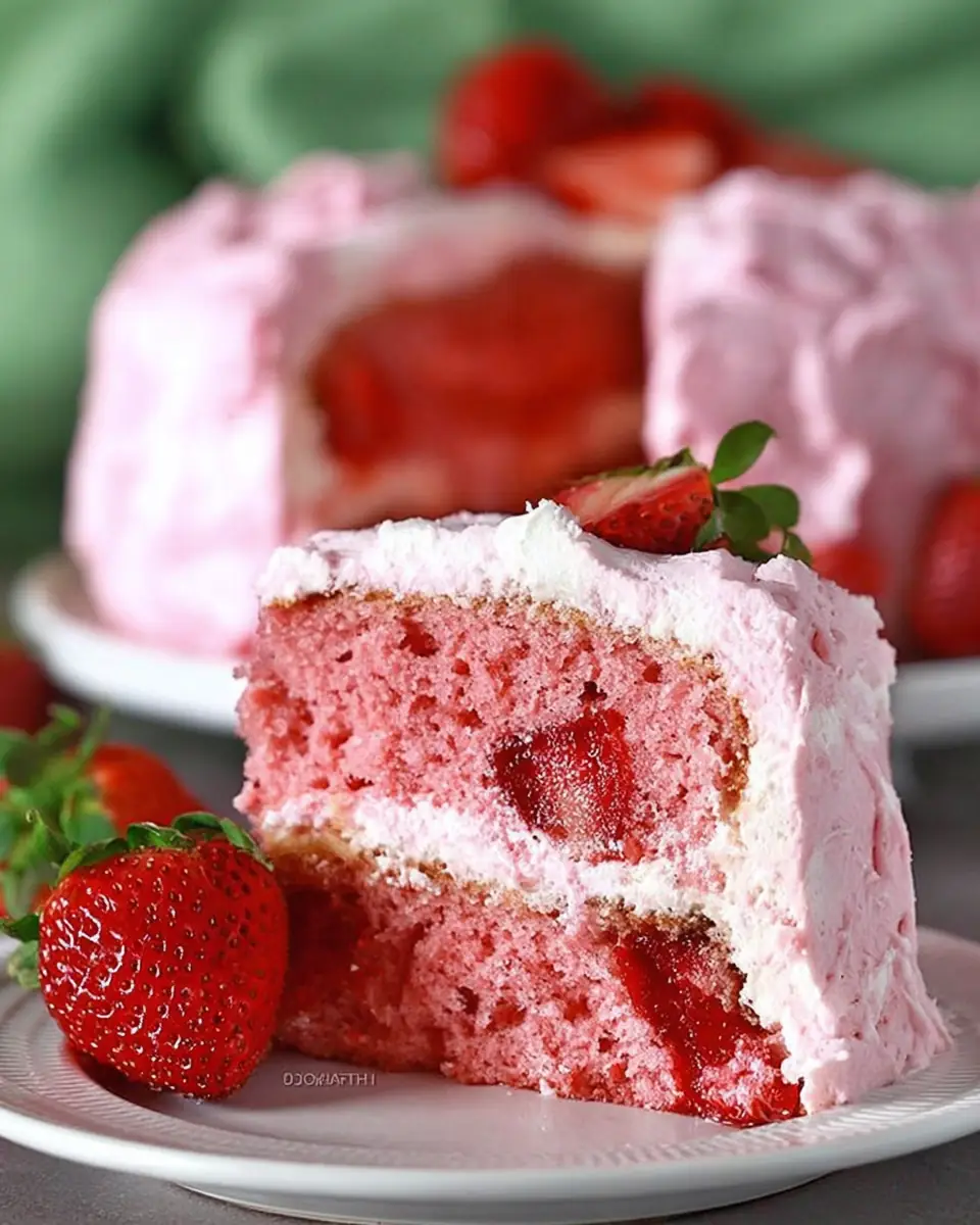 A delicious plate of Strawberry Cake Recipe – From Scratch