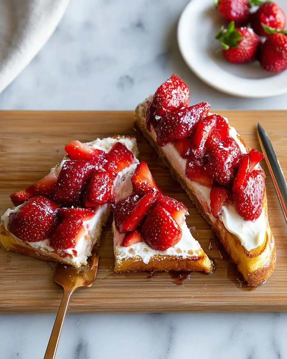 A delicious plate of Strawberry Cheesecake Toast