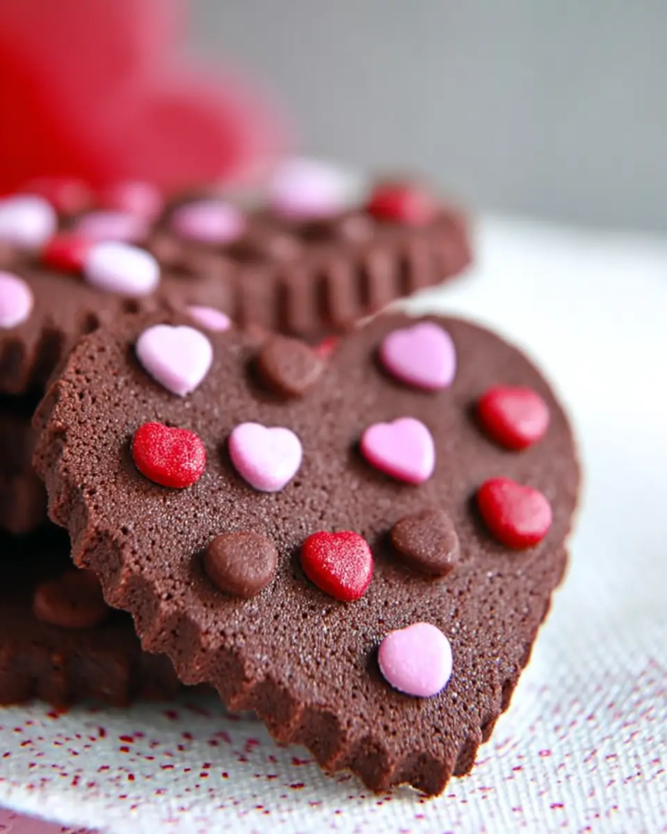 A delicious plate of Valentine Chocolate Sugar Cookies