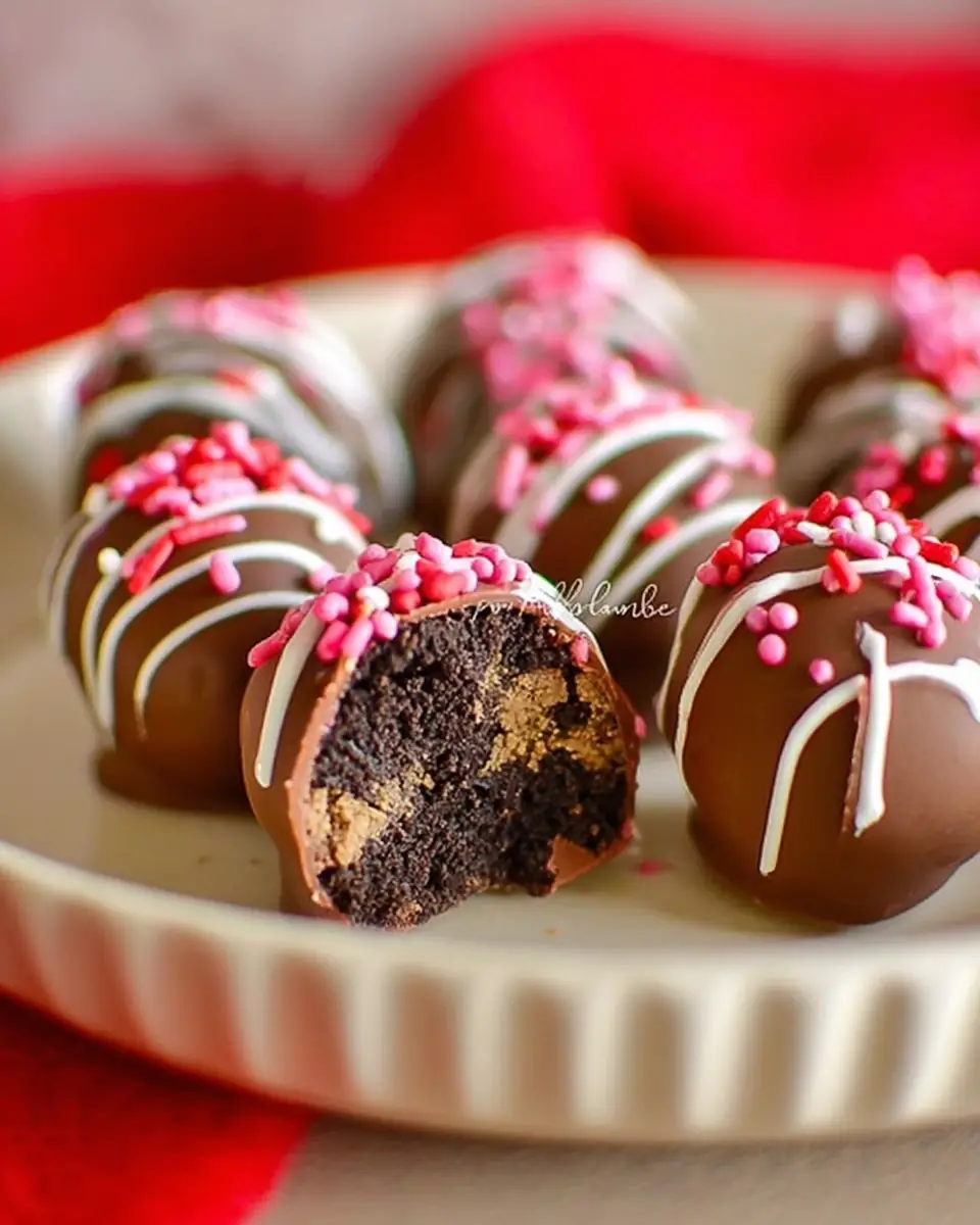 A delicious plate of Valentine Oreo Truffles