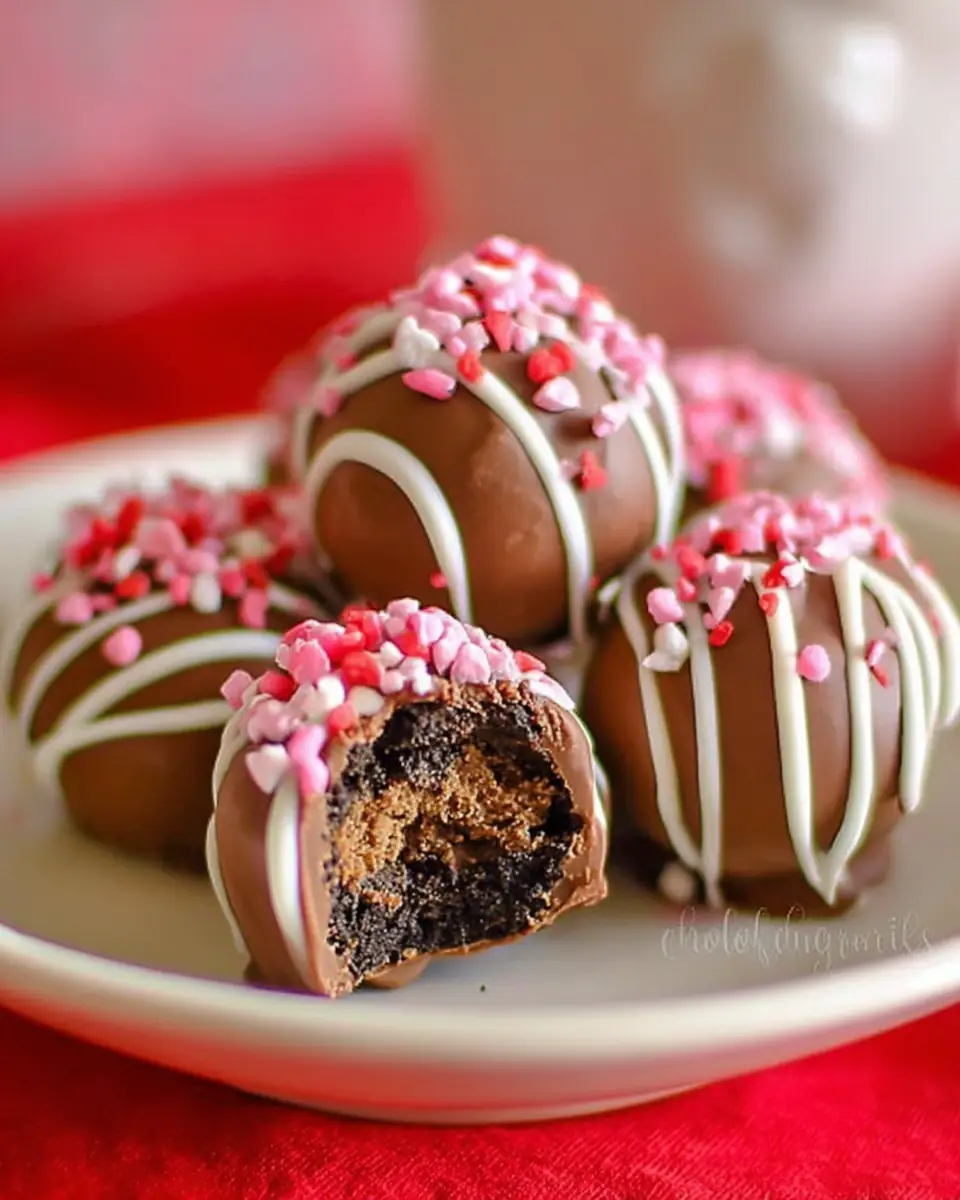 A delicious plate of Valentine Oreo Truffles