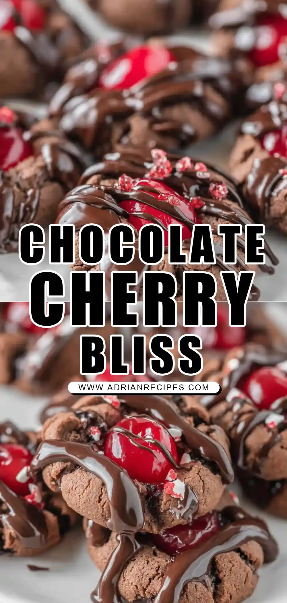 Chocolate Cherry Thumbprint Cookies