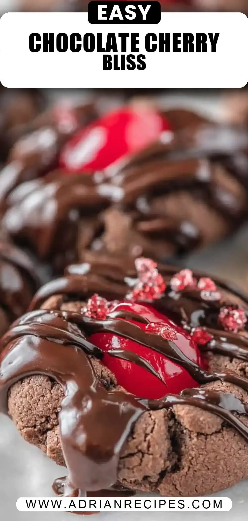 Chocolate Cherry Thumbprint Cookies
