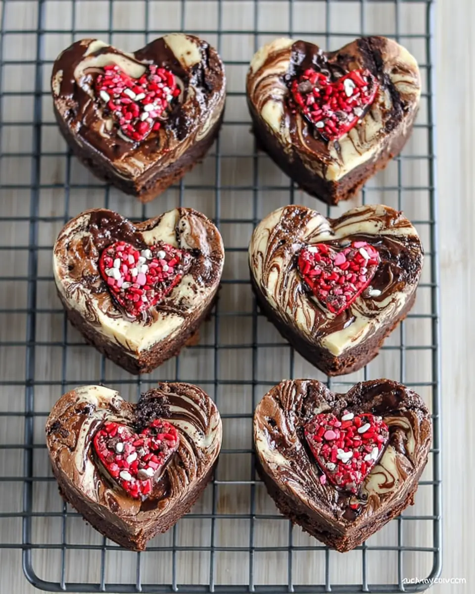 A delicious plate of Cheesecake Brownie Hearts