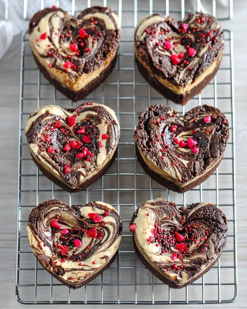A delicious plate of Cheesecake Brownie Hearts