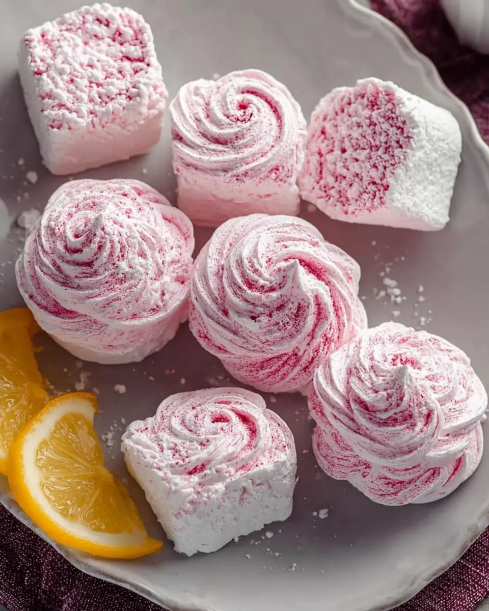 A delicious plate of Homemade Marshmallows (Zephyr) VIDEO