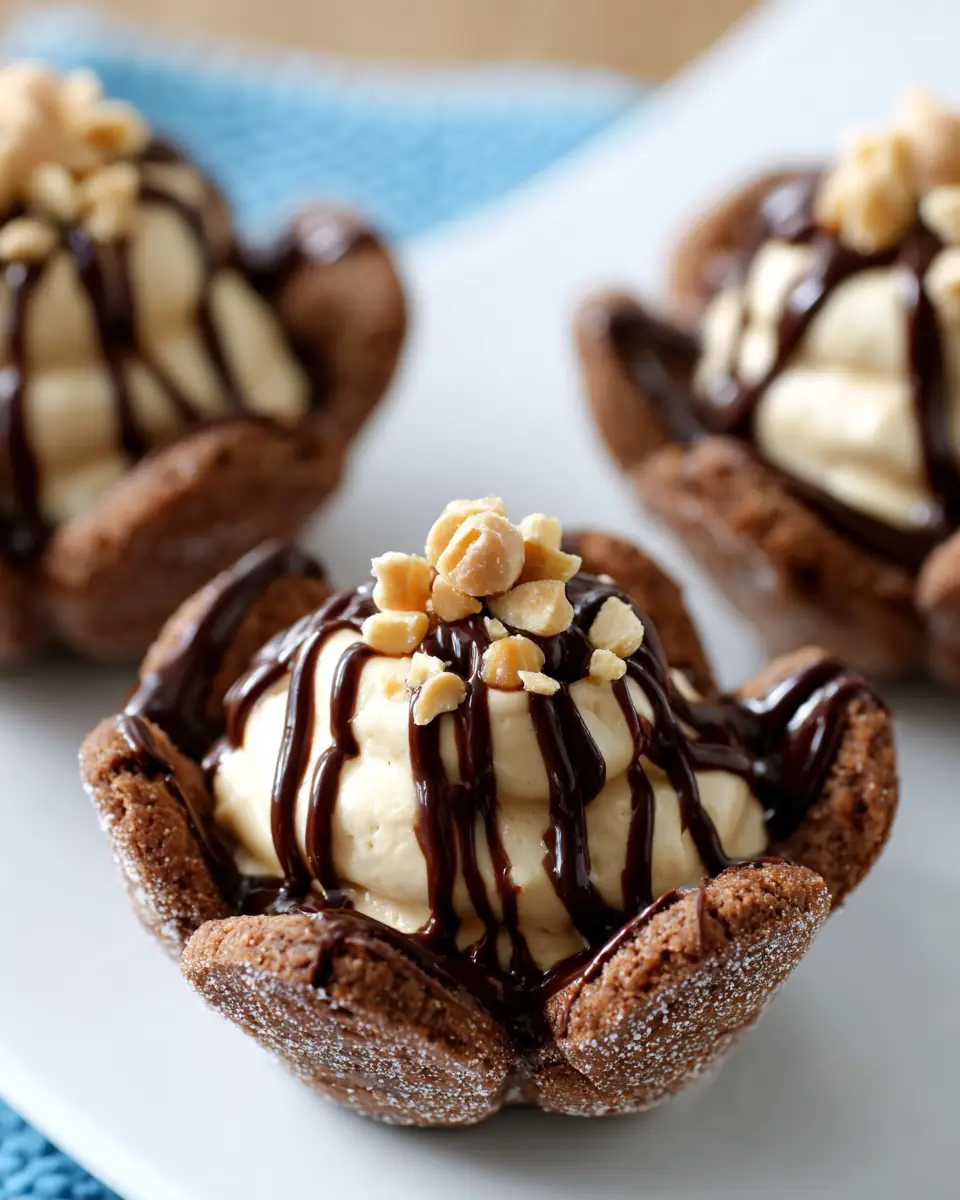 A delicious plate of Mini Peanut Butter Pies