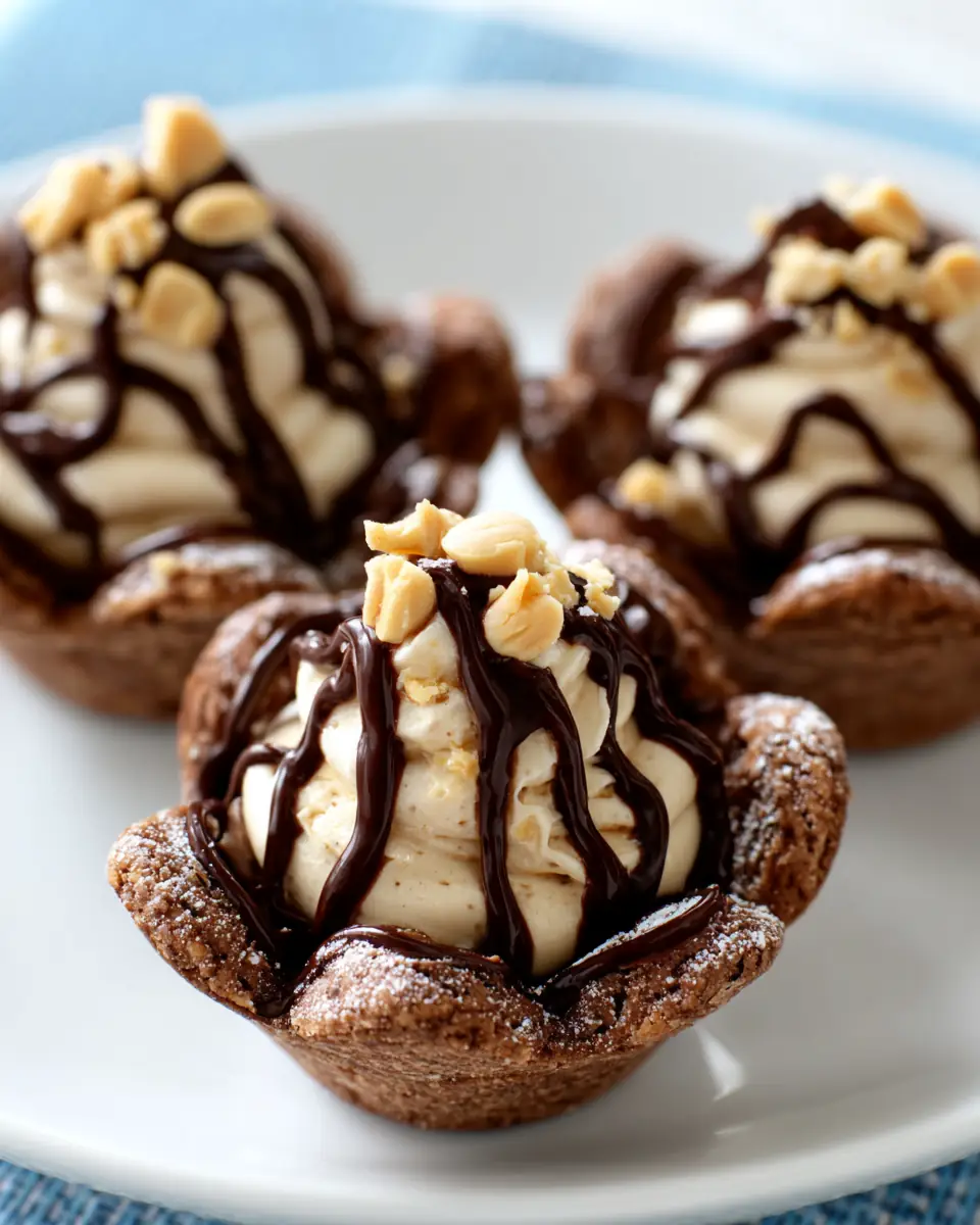A delicious plate of Mini Peanut Butter Pies