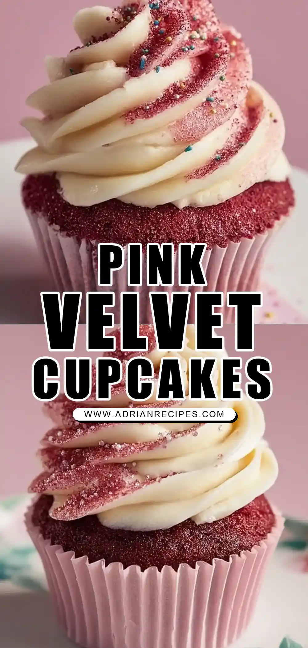 Pink Velvet Cupcakes with Vanilla Buttercream Frosting