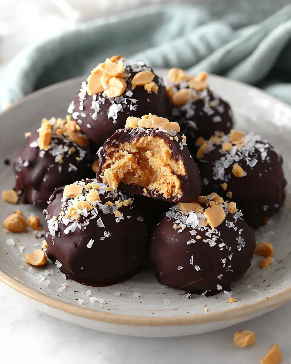 A delicious plate of Peanut Butter Truffles