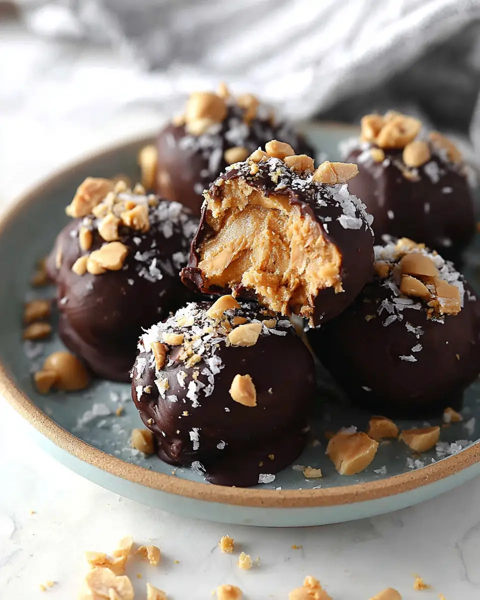 A delicious plate of Peanut Butter Truffles
