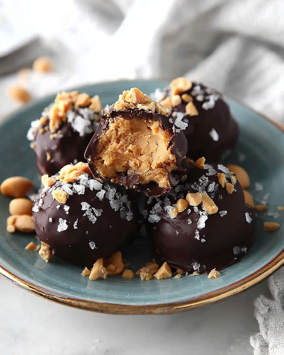 A delicious plate of Peanut Butter Truffles