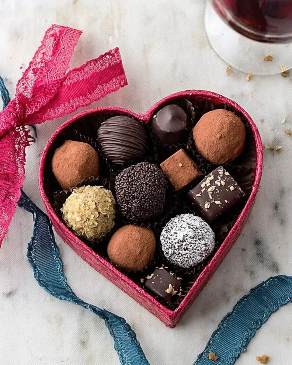 A delicious plate of Red Wine Chocolate Truffles
