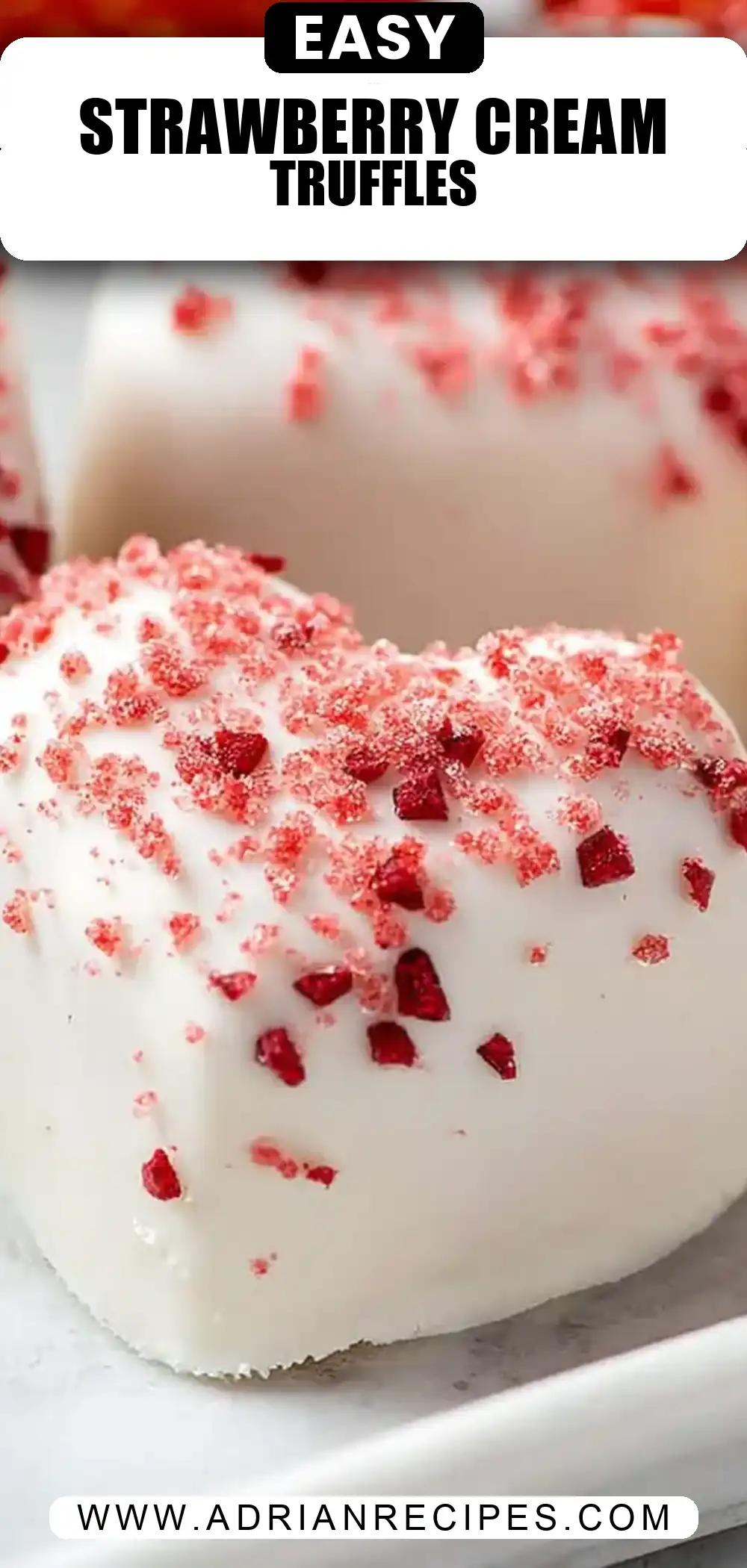 Strawberries and Cream Truffle Hearts