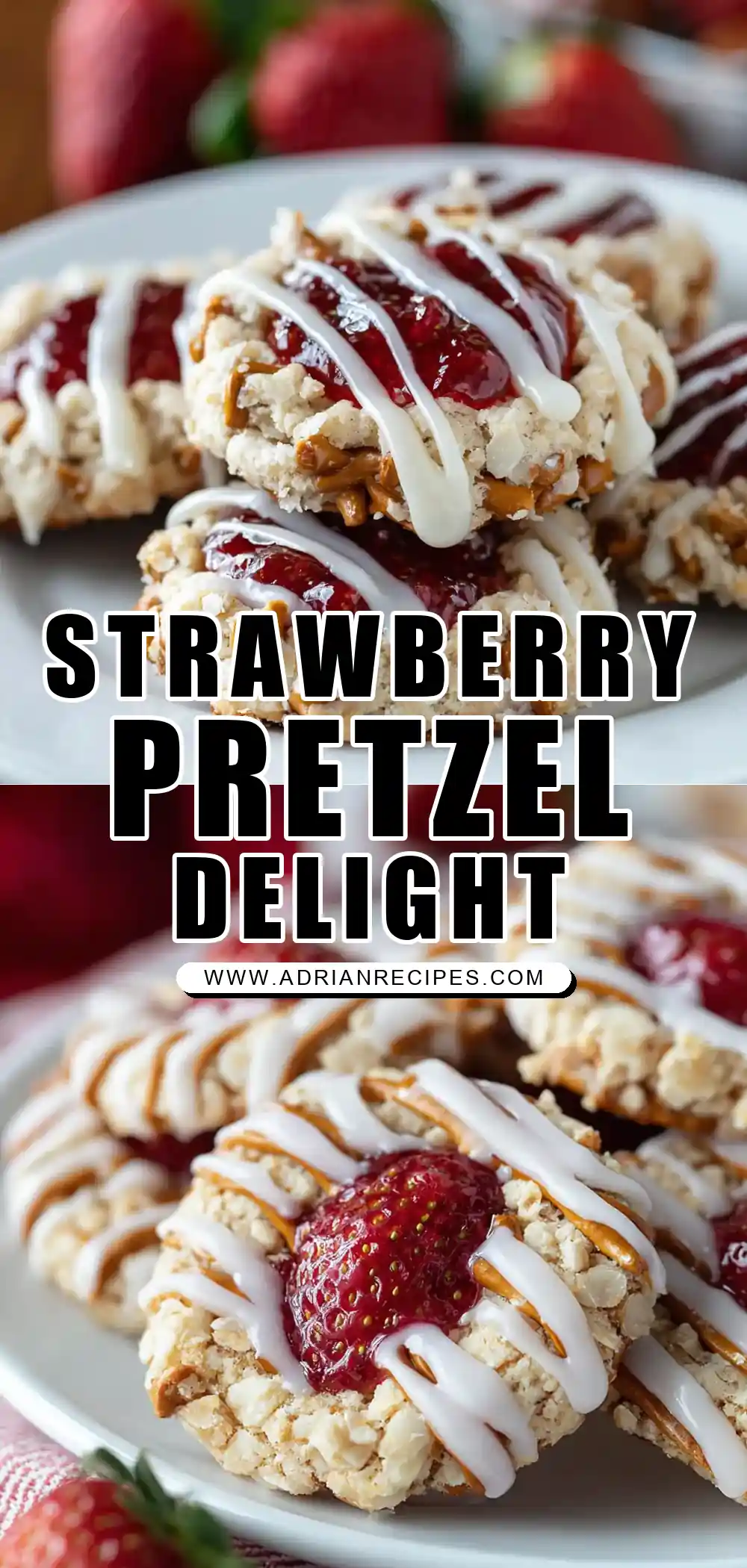 Strawberry Pretzel Cookies