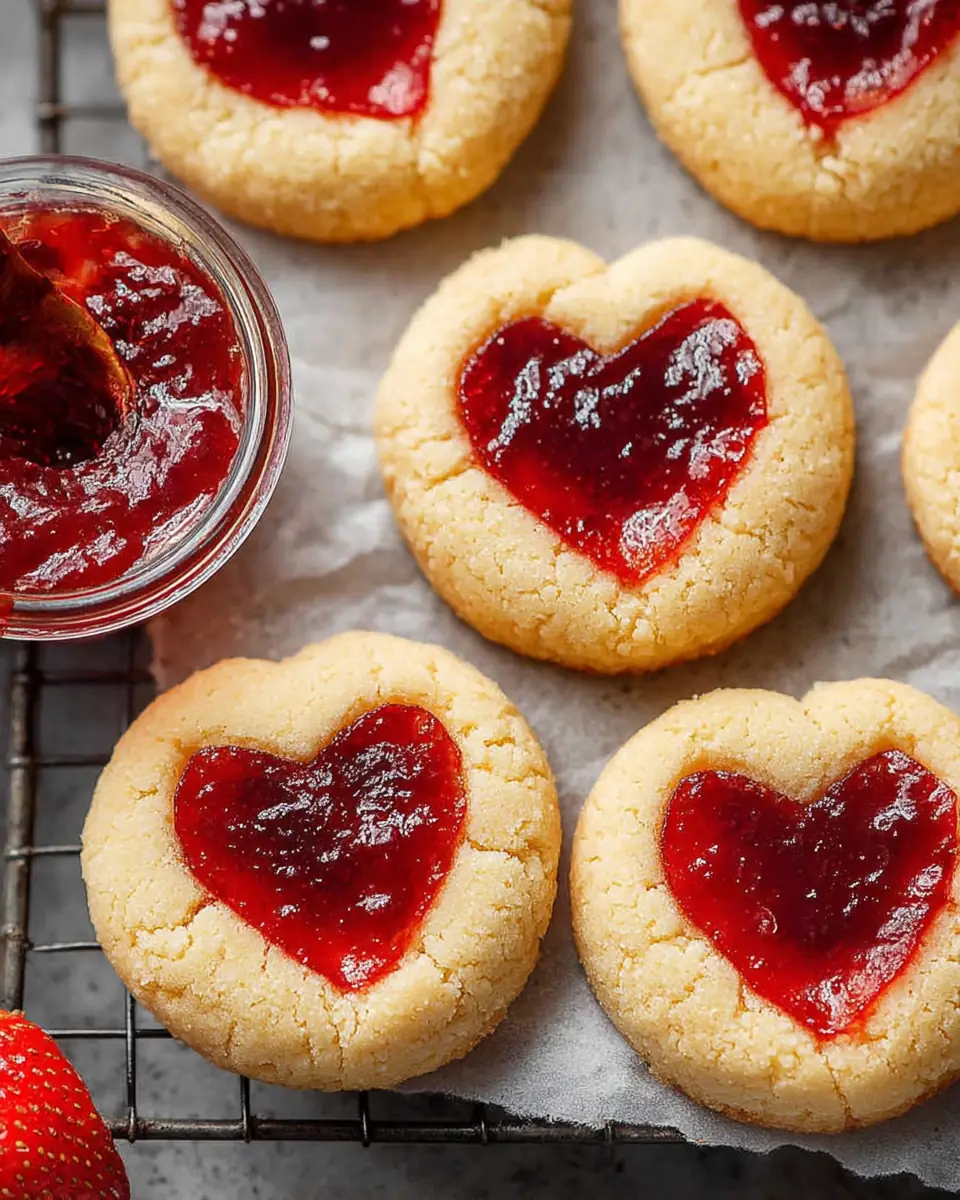 A delicious plate of Shortbread Cookies With Jam